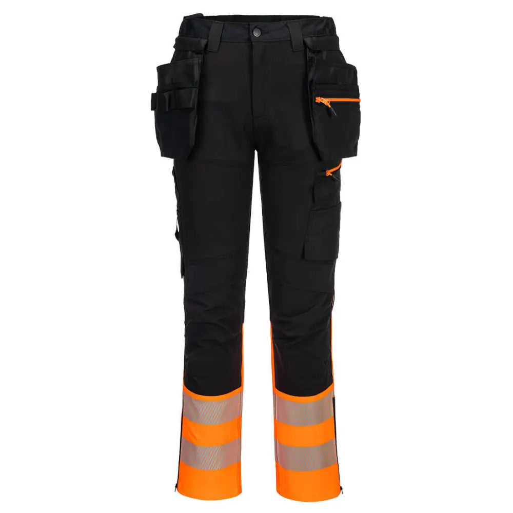 Portwest DX4 Hi-Vis Hantverksbyxa 4-vägsstretch Klass 1 DX457 - Orange/Svart (OBR) / 28