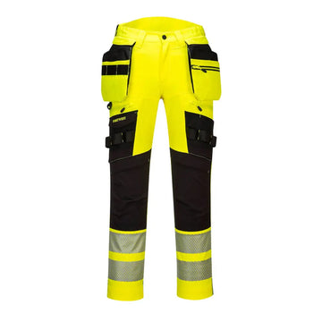 Portwest DX4 Hi-Vis Hantverksbyxa 4-vägsstretch Klass 2 DX442 - Gul/Svart (YBR) / 28
