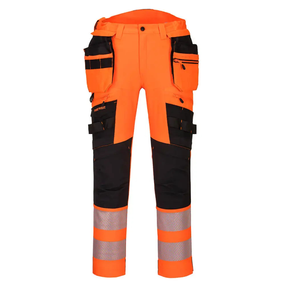 Portwest DX4 Hi-Vis Hantverksbyxa 4-vägsstretch Klass 2 DX442 - Orange/Svart (OBR) / 28