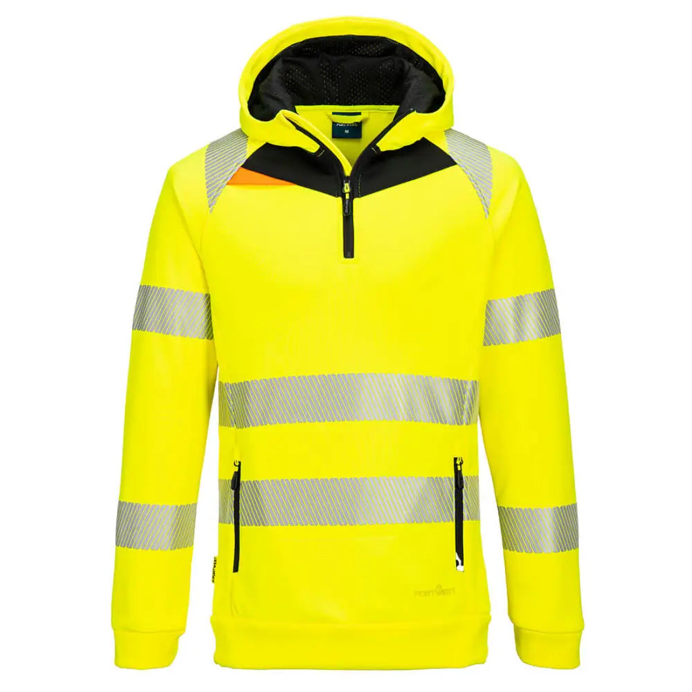 Portwest DX4 Hi-Vis Hoddie med 1/4 dragkedja DX482 - Gul/Svart (YBR) / S