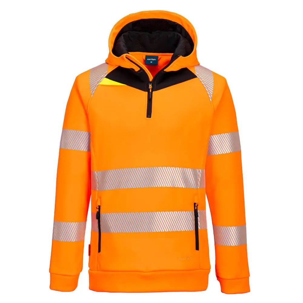 Portwest DX4 Hi-Vis Hoddie med 1/4 dragkedja DX482 - Orange/Svart (OBR) / S