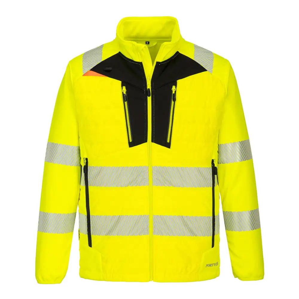 Portwest DX4 Hi-Vis Hybrid Baffle Jacket DX473 - Gul/Svart (YBR) / S