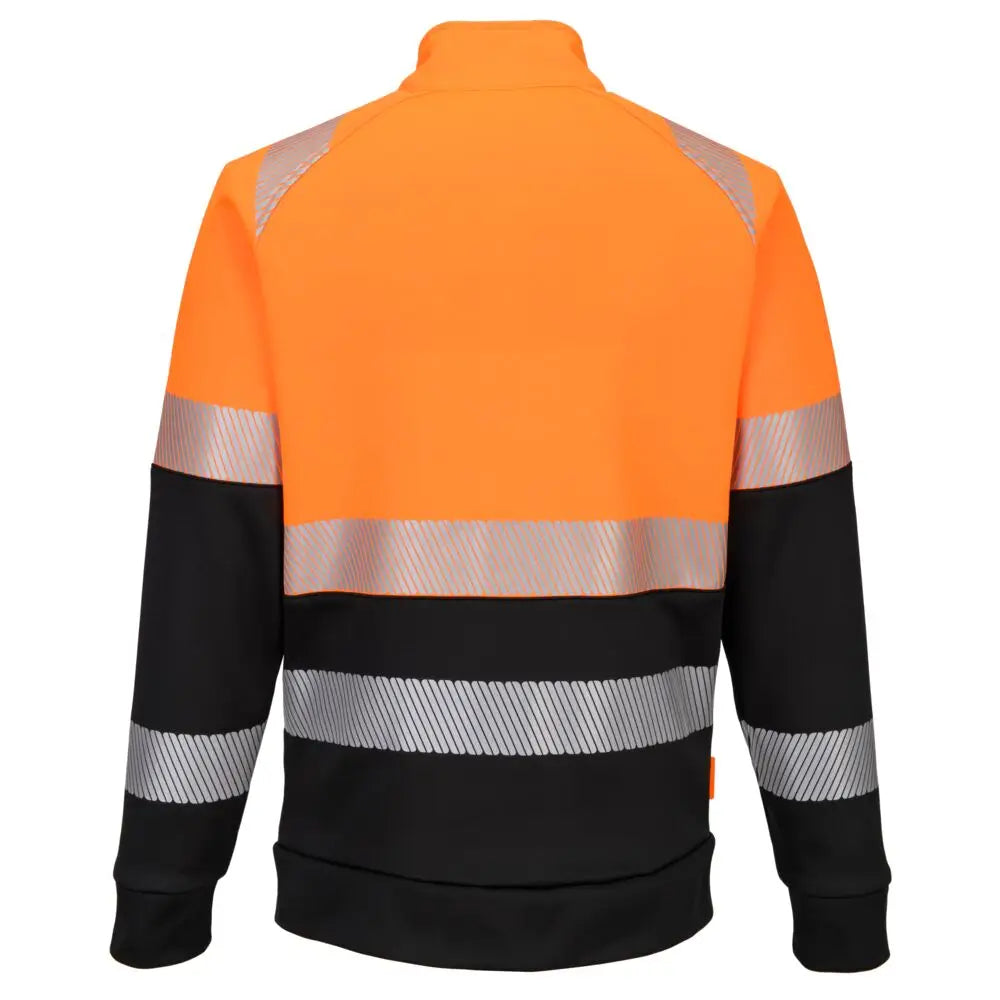 Portwest DX4 Hi-Vis klass 1 Sweatshirt med dragkedja och trattformad hals DX490