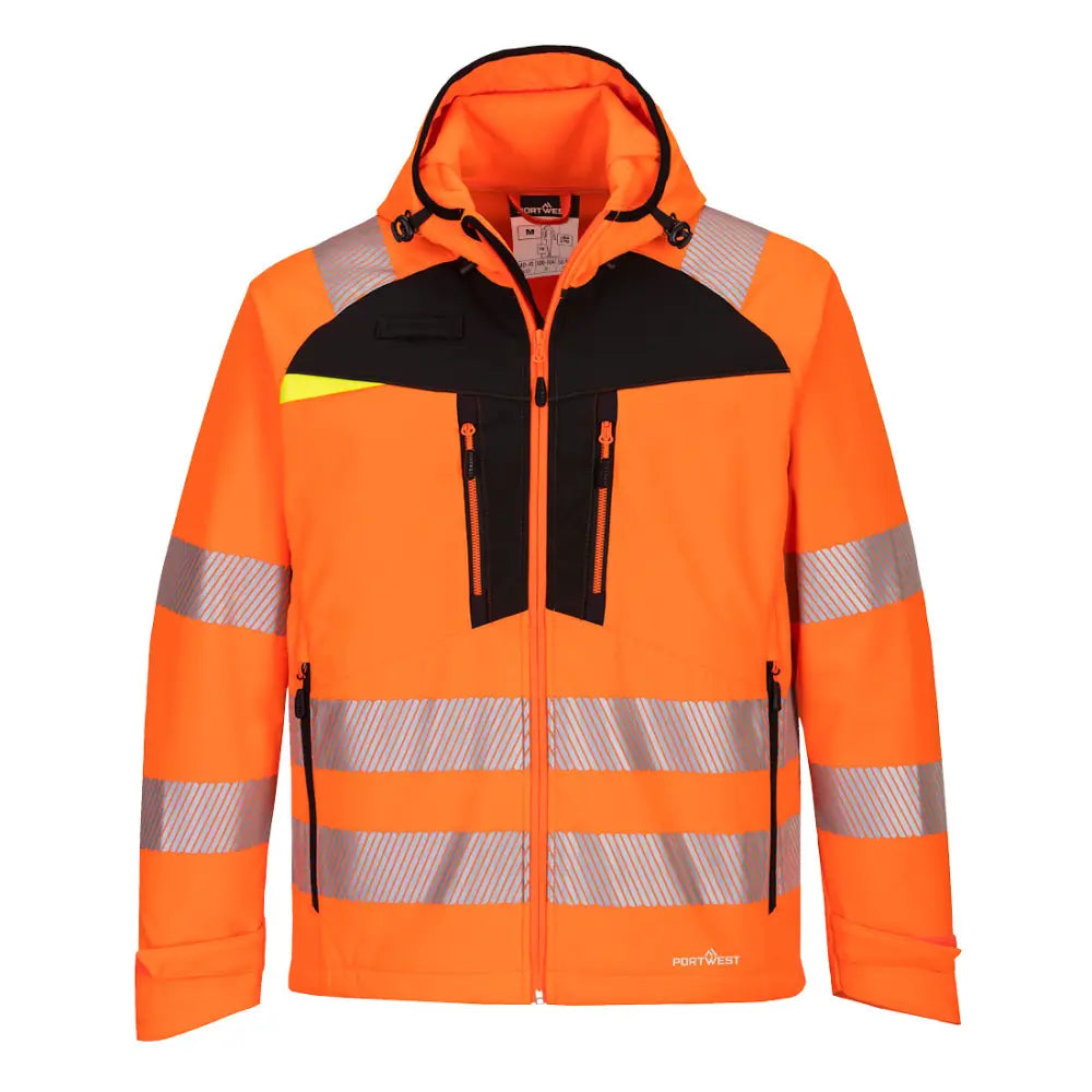 Portwest DX4 Hi-Vis Softshell (3L) DX475 - Orange/Svart (OBR) / XS
