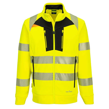 Portwest DX4 Hi-Vis Sweatshirt Med Hel Dragkedja DX477 - Gul/Svart (YBR) / S