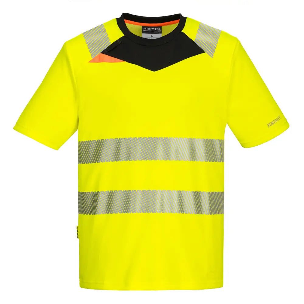 Portwest DX4 Hi-Vis T-Shirt DX413 - Gul/Svart (YBR) / S