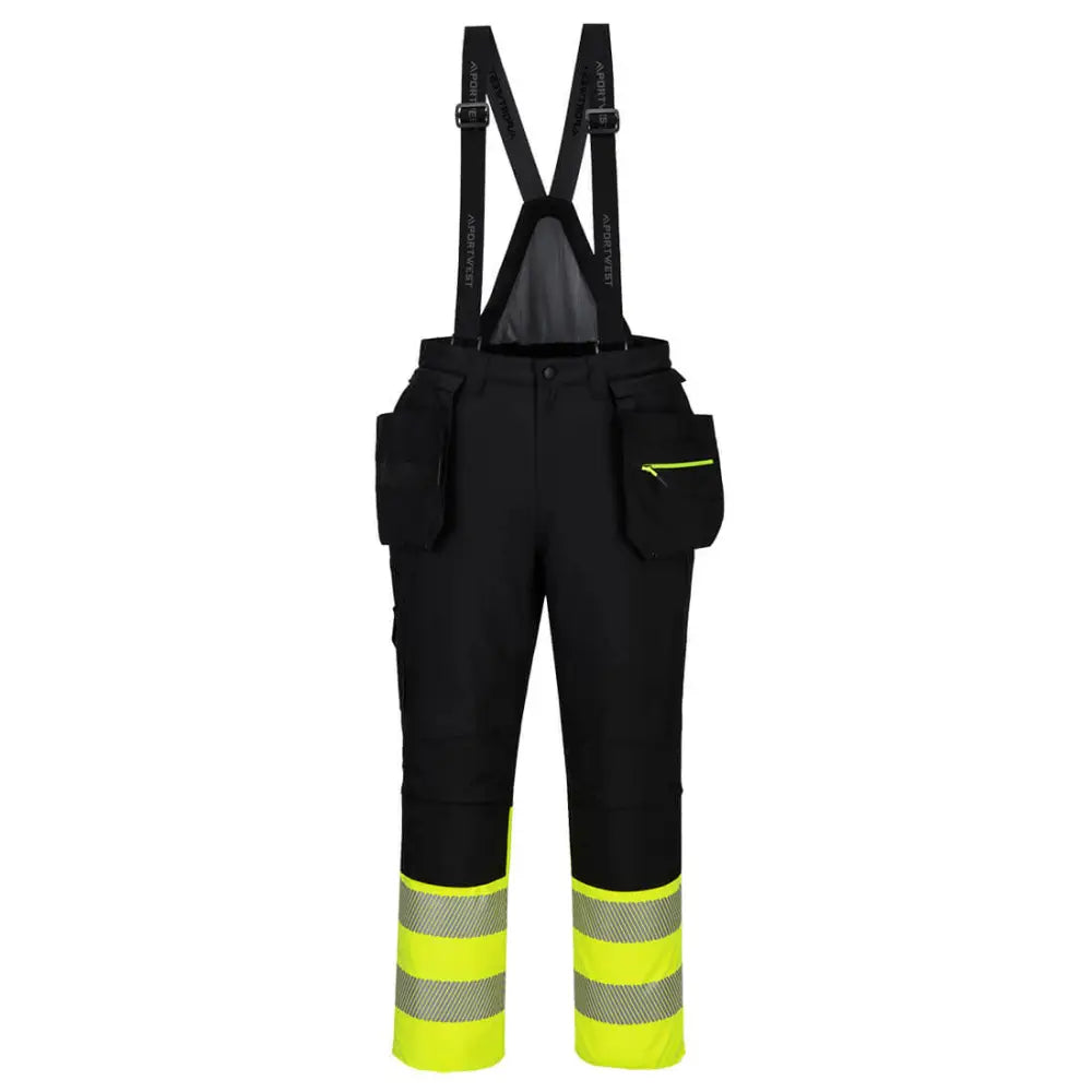 Portwest DX4 Hi-Vis Vinterhängslebyxa Klass 1 DX437 - Gul/Svart (YBR) / S