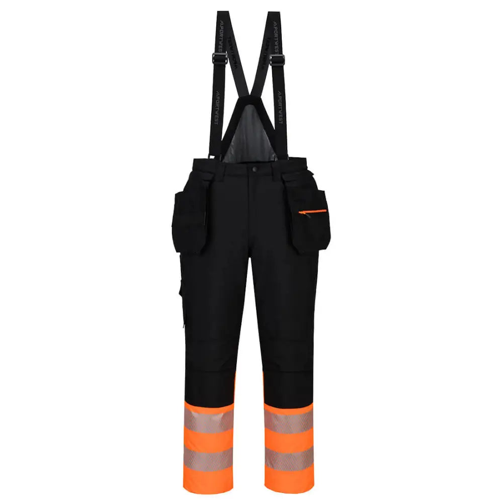 Portwest DX4 Hi-Vis Vinterhängslebyxa Klass 1 DX437 - Orange/Svart (OBR) / S