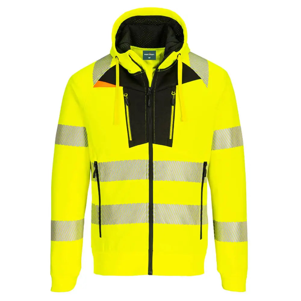 Portwest DX4 Hi-Vis Zip Hoodie DX484 - Gul/Svart (YBR) / S