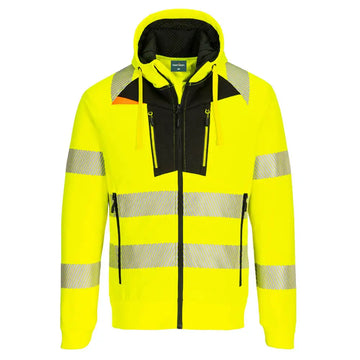 Portwest DX4 Hi-Vis Zip Hoodie DX484 - Gul/Svart (YBR) / S