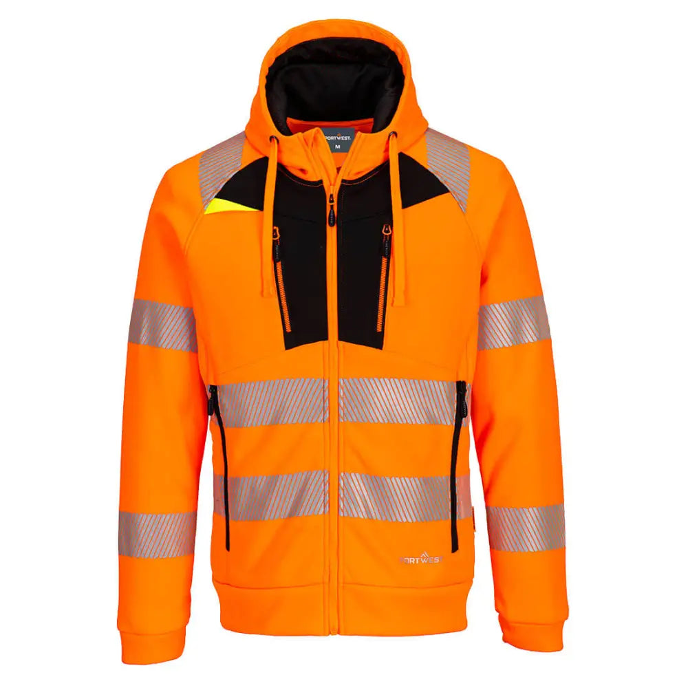 Portwest DX4 Hi-Vis Zip Hoodie DX484 - Orange/Svart (OBR) / S