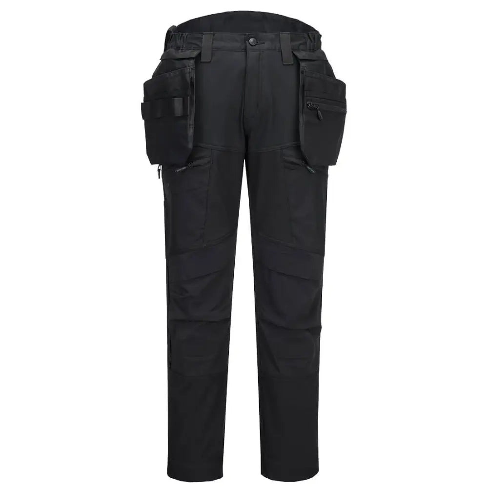 Portwest DX4 Softshell Hantverksbyxa 4-vägsstretch DX450 - Helt svart (ABR) / 28