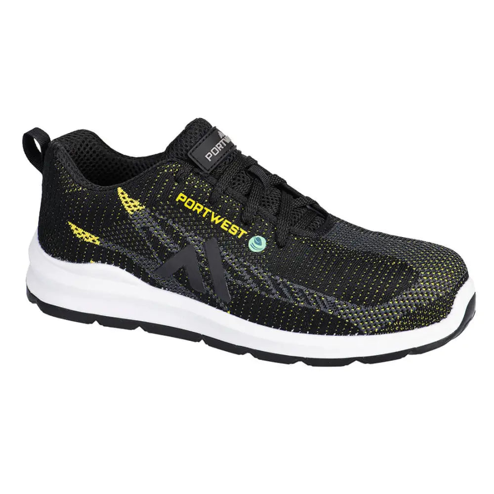 Portwest Eco Fly Tränare i komposit S1PS SR FO - 36 / Svart/Gul
