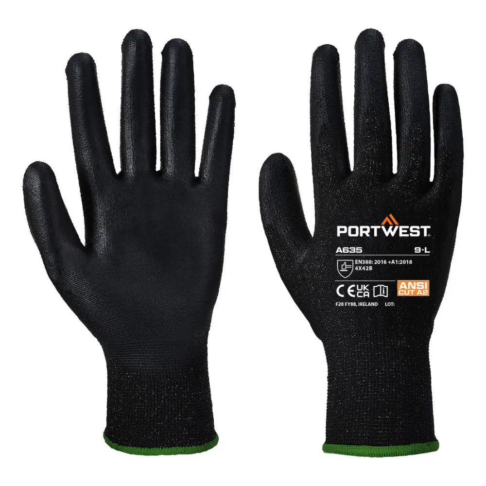 Portwest Economy Cut-handske A635 - Svart (K8R) / S