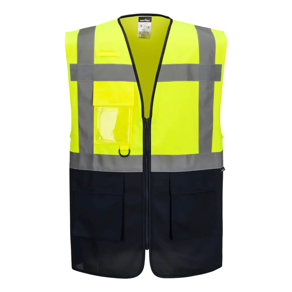 Portwest ES1 Essential Hi-Vis Mesh Executive Väst ES076 - Gul/Marinblå (YNR) / XS
