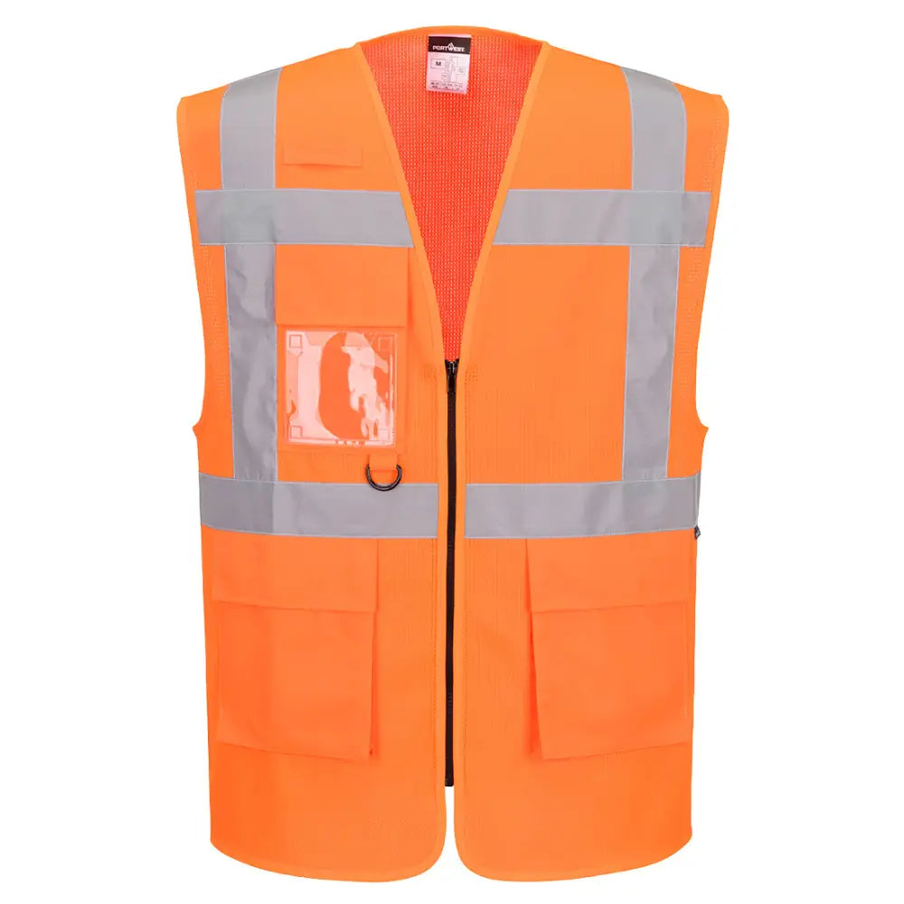 Portwest ES1 Essential Hi-Vis Mesh Executive Vest ES376 - Orange (ORR) / XS