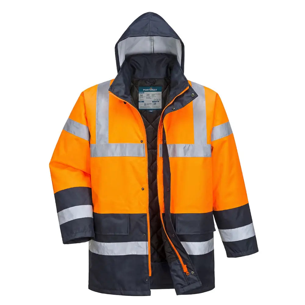 Portwest ES1 Essential Hi-Vis Vinterjacka ES466 - Orange/Marinblå (ONR) / XS