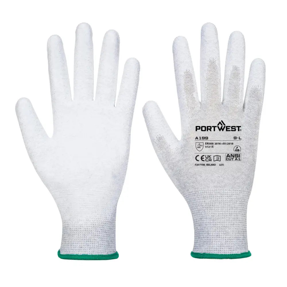 Portwest ESD 13 PU-handskar med palm multipack (12-pack) AB199 - Grå (GRR) / XXS