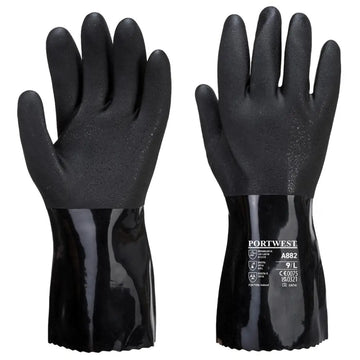 Portwest ESD PVC Chemical Gauntlet A882 - Svart (BKR) / M