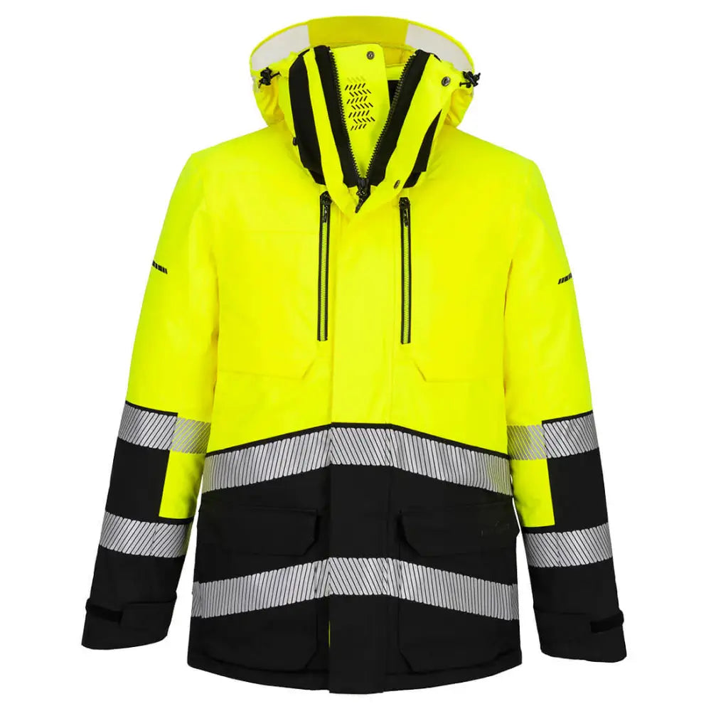 Portwest EV4 Hi-Vis Expedition Vinterparkas EV401 - Gul/Svart (YBR) / S