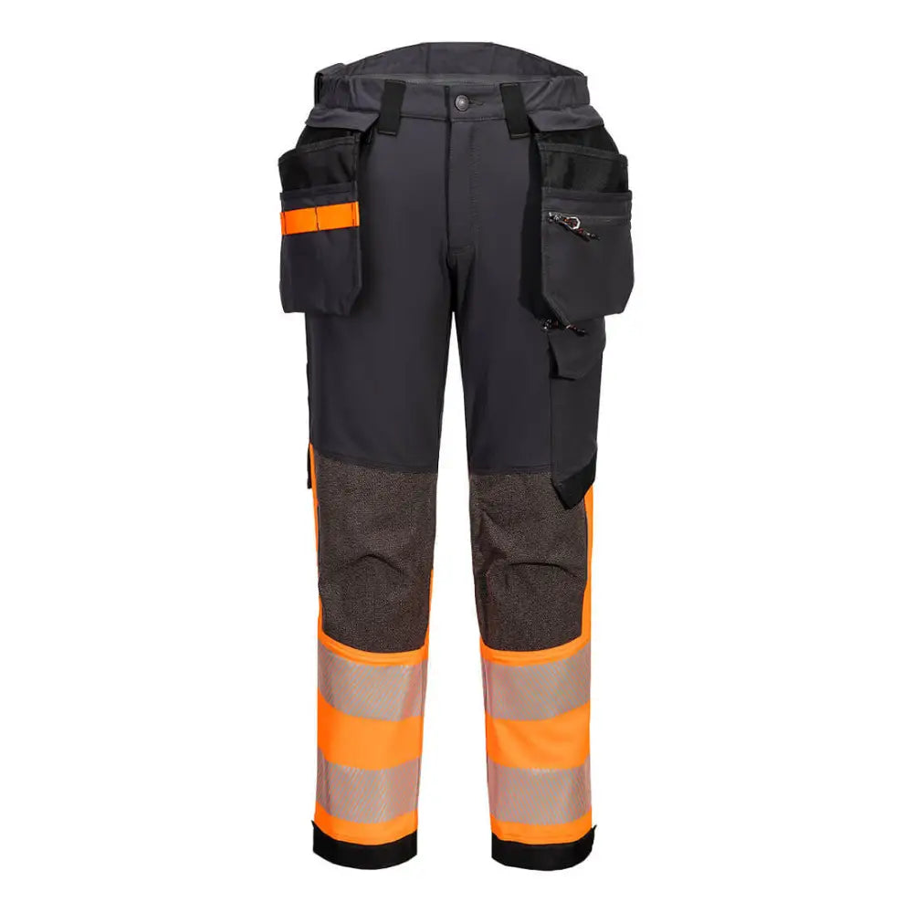 Portwest EV4 Hi-Vis Hantverksbyxa 4-vägsstretch Klass 1 EV442 - Orange/Metallgrå (OMT) / 28