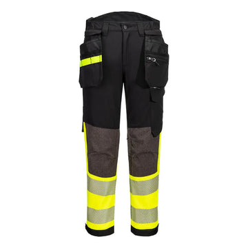Portwest EV4 Hi-Vis Hantverksbyxa 4-vägsstretch Klass 1 EV442 - Gul/Svart (YBR) / 28