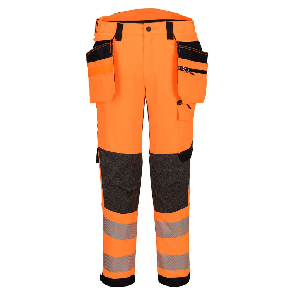 Portwest EV4 Hi-Vis Stretch Avtagbara Spikfickor Klass 2 Byxor EV448 - Orange/Svart (OBR) / 28