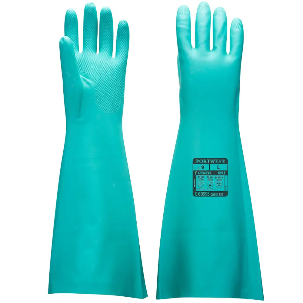 Portwest Extended Length Nitrile Gauntlet A813 - Grön (GNR) / M