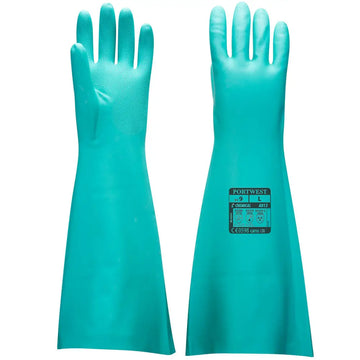 Portwest Extended Length Nitrile Gauntlet A813 - Grön (GNR) / M