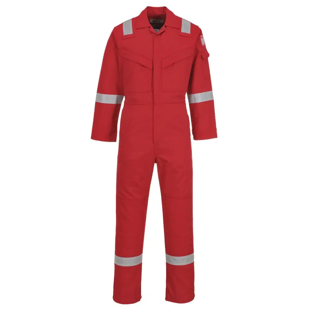 Portwest Flam Resistent Anti-Static 350g Overall 350g FR50 - Röd (RER) / XS