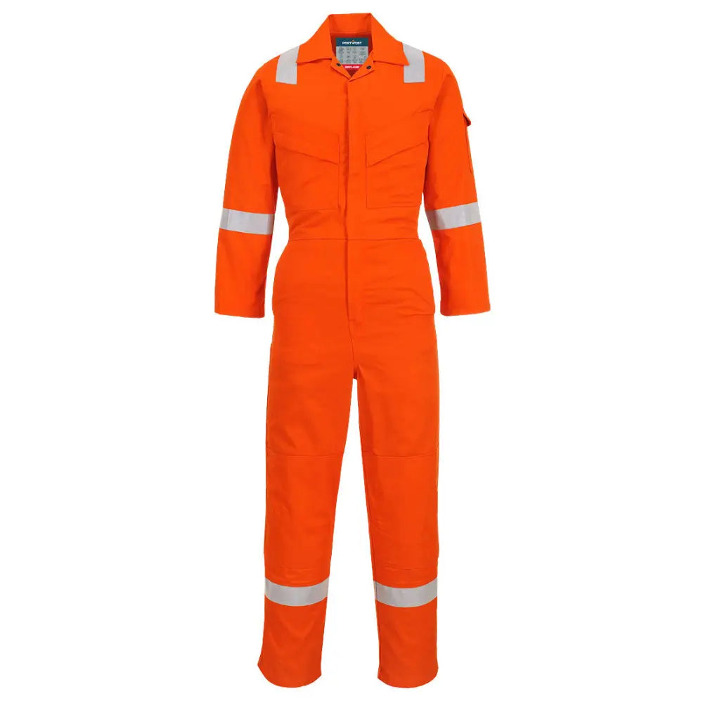 Portwest Flam Resistent Lätt vikt Anti-Static Overall 280g FR28 - Orange (ORR) / XS