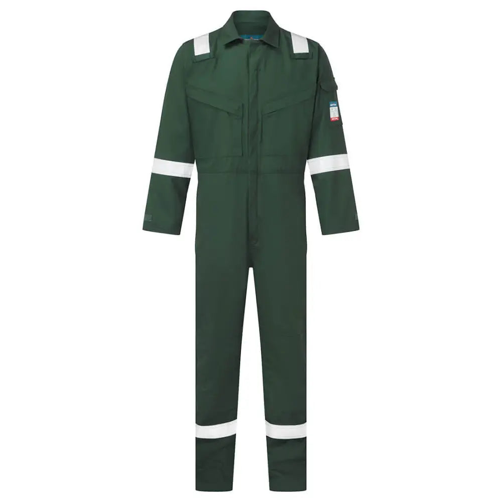Portwest Flam Resistent Lätt vikt Anti-Static Overall 280g FR28 - Grön (GNR) / XS