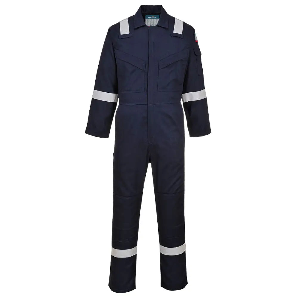 Portwest Flam Resistent Super Light Weight Anti-Static Overall 210g FR21 - Marinblå (NAR) / XS