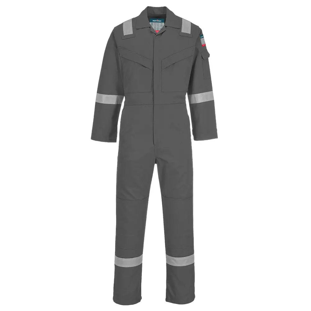 Portwest Flam Resistent Super Light Weight Anti-Static Overall 210g FR21 - Grå (GRR) / S