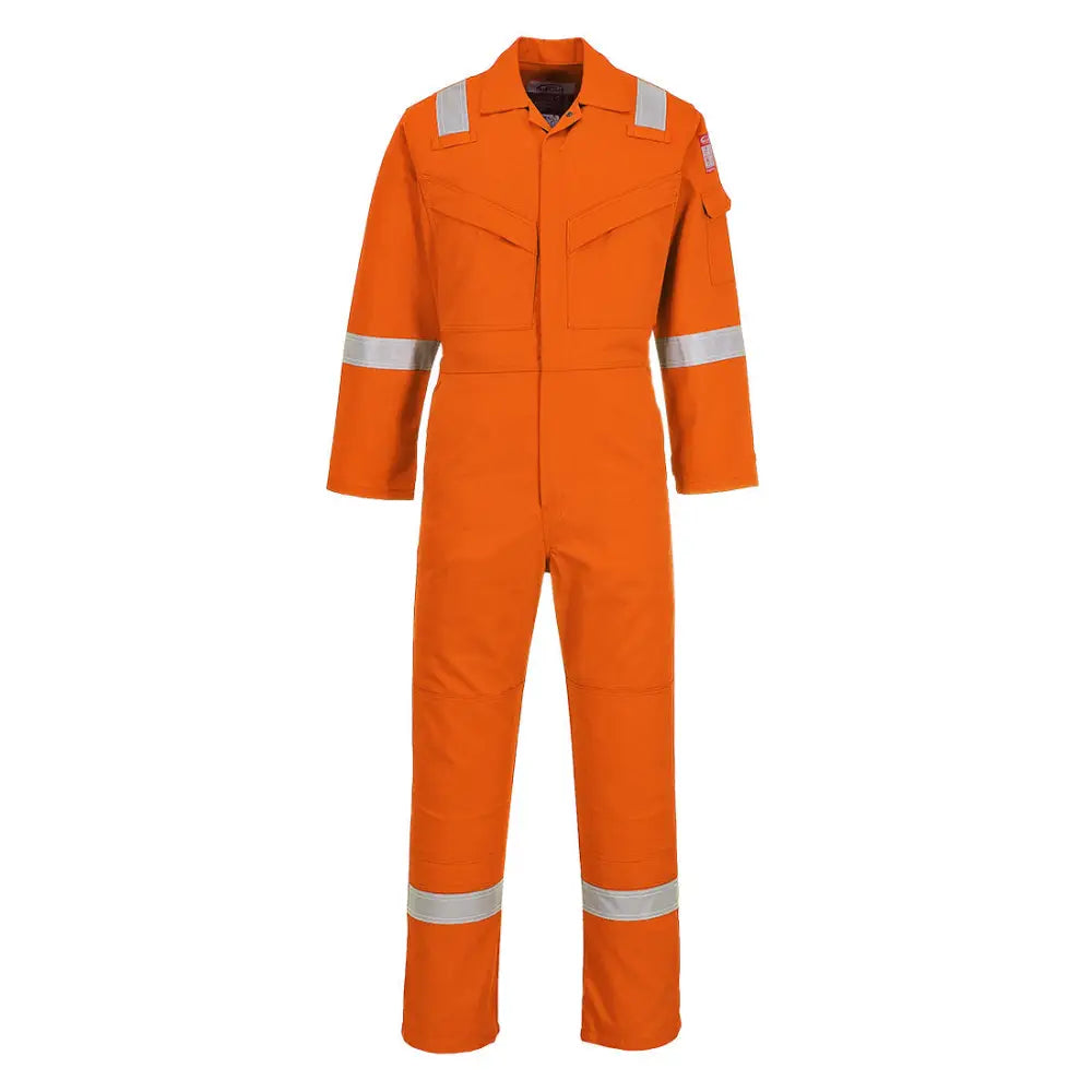 Portwest Flam Resistent Super Light Weight Anti-Static Overall 210g FR21 - Orange lång (ORT) / M