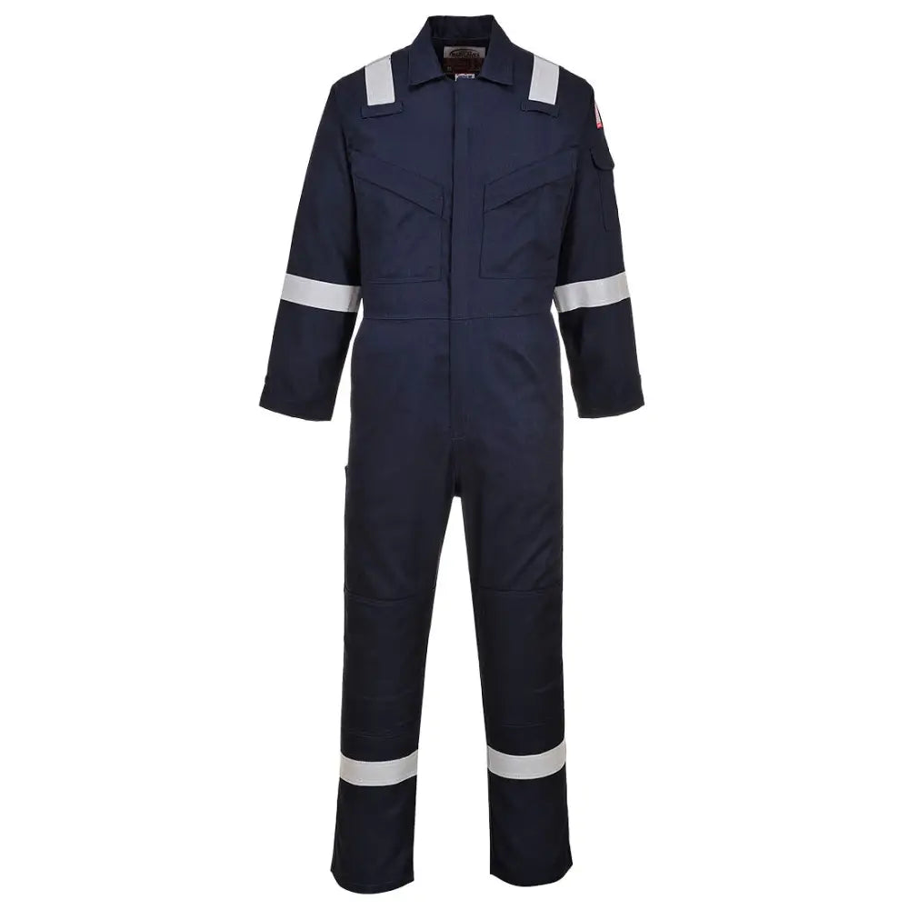 Portwest Flam Resistent Super Light Weight Anti-Static Overall 210g FR21 - Marinblå (NAT) / M