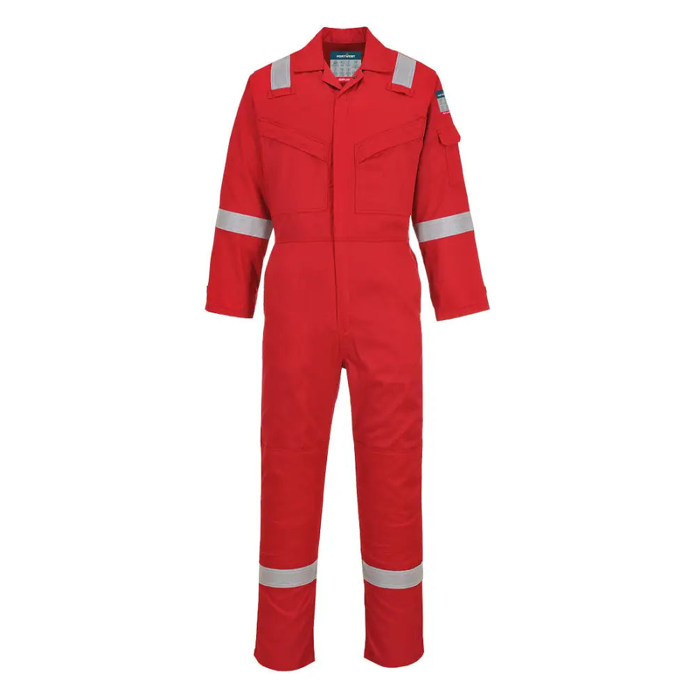 Portwest Flam Resistent Super Light Weight Anti-Static Overall 210g FR21 - Röd (RER) / XS