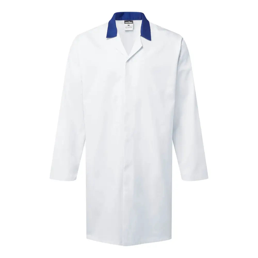 Portwest Food Industry Coat No Pocket 2210 - Vit/Royal blå (WRR) / XS
