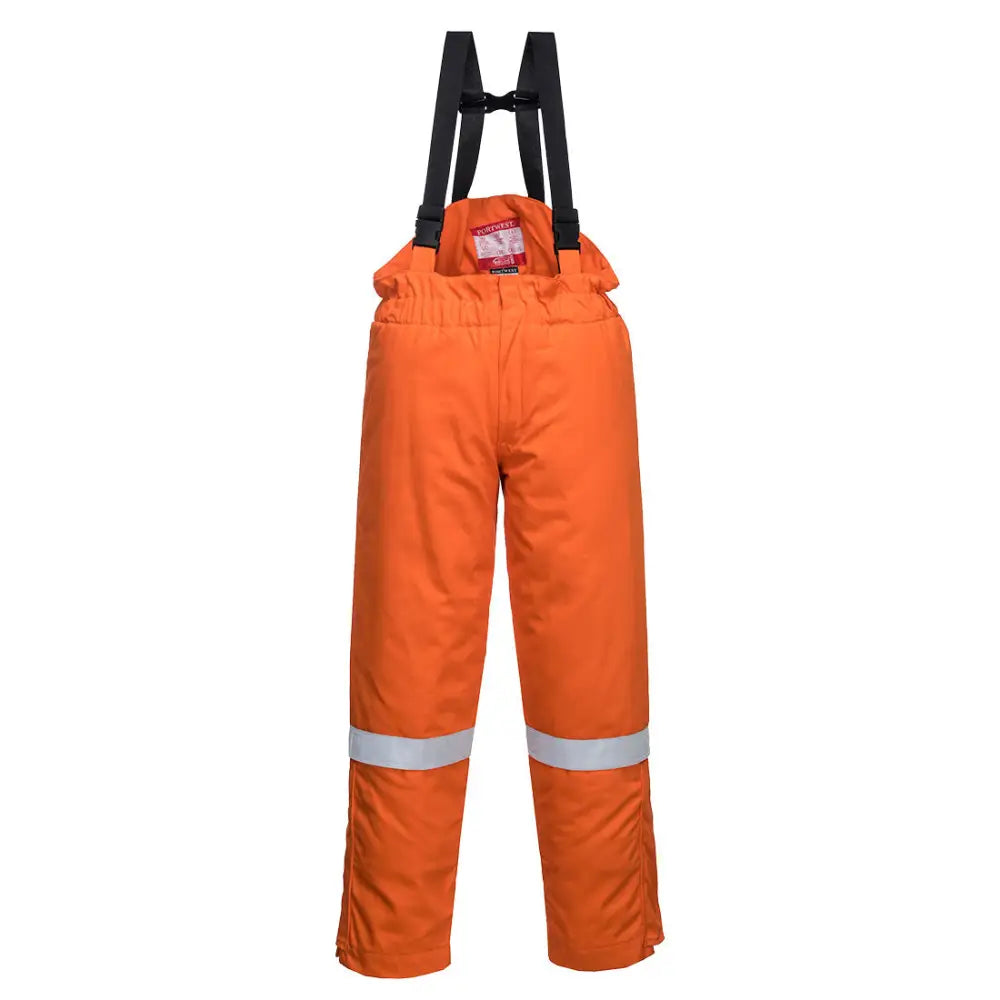 Portwest FR Anti Statisk Vinter Hängselbyxor FR58 - Orange (ORR) / S
