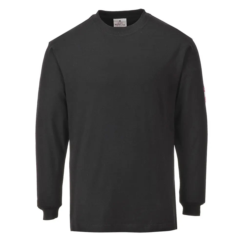 Portwest FR Modaflame Antistatisk Långärmad T-shirt FR11 - Svart (BKR) / S