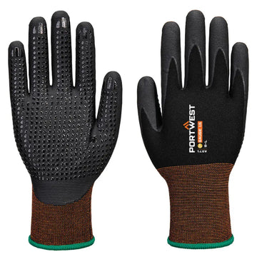 Portwest GP Grip 15 nitrilhandskar med mikroskum och prickar A371 - Svart (K8R) / XXS