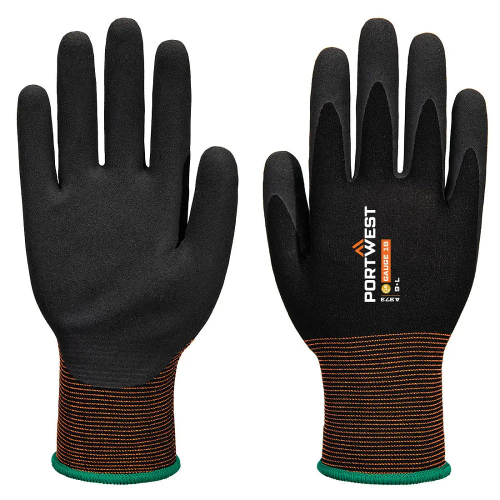 Portwest GP Grip 18 Latex Sandy-hanske A373 - Svart (K8R) / XS