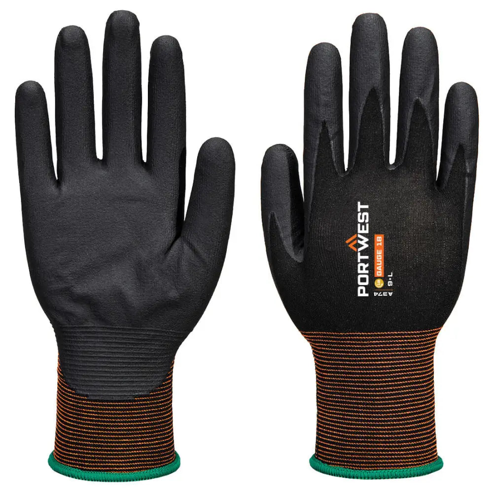 Portwest GP Grip 18 nitrilhandskar med mikroskum A374 - Svart (K8R) / XS