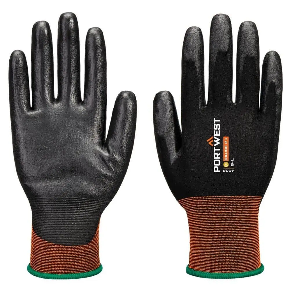 Portwest GP Grip 21 PU-Handske A376 - Svart (K8R) / XS