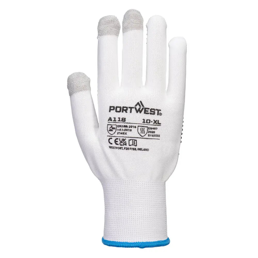 Portwest Grip 13 PVC-dottad handske för pekskärm (Pk12) A118