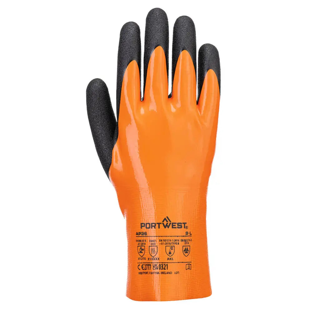 Portwest Grip 15 Nitrilhandske AP36 - Orange/Svart (O8R) / S