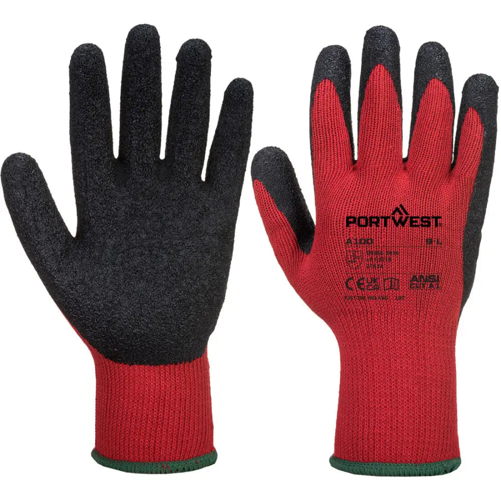 Portwest Grip Handske A100 - Röd/Svart (R8R) / M