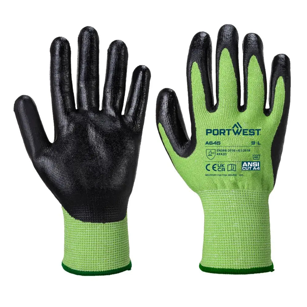 Portwest Grön skärskydd 5 Nitril foam A645 - Grön/Svart (E8R) / XS