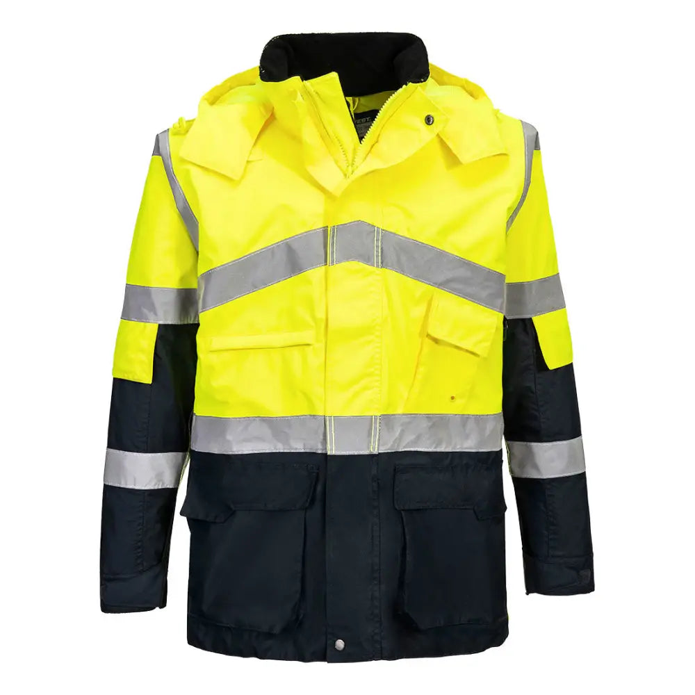 Portwest Hi-Vis 2-Färgs Andningsaktiv Jacka S760 - Gul/Marinblå (YNR) / XS