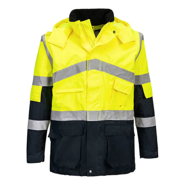 Portwest Hi-Vis 2-Färgs Andningsaktiv Jacka S760 - Gul/Marinblå (YNR) / XS